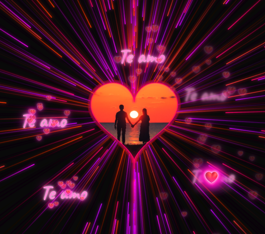 Personalizar Corazón de rayos de luz